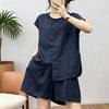 Yousheng Summer 2 Piece Sets for Women, Short Sleeve Crew Neck Top And Shorts Matching Set, Casual Loose Lounge Outfits