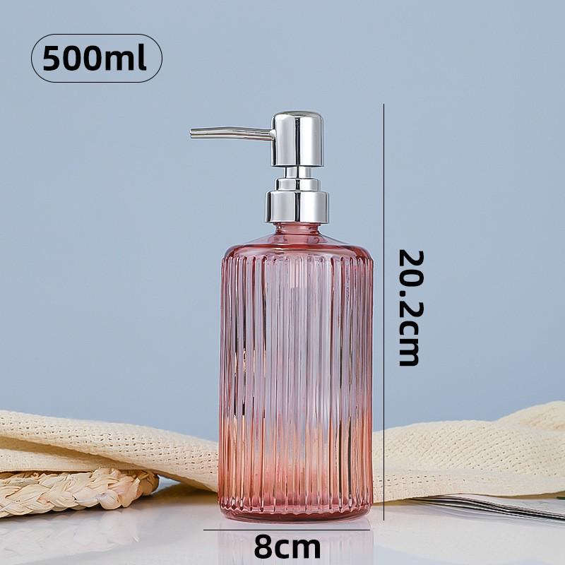 500ml European Style Refillable Glass Pump Bottle for Soap, Shampoo, Conditioner, or Shower Gel