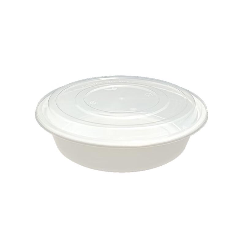 JINMEIHEWANG Disposable Round Meal Boxes with Lids, 120 Sets