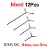 Topranc 12Pcs Anti Tangle Sea Fishing Accessories Fishing Balance Brass Tube Connector L- Shape Booms Accessory Size 5/7/9/12CM