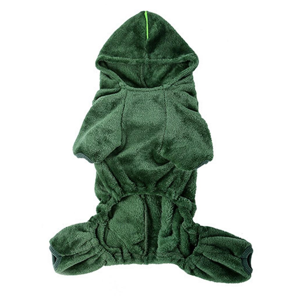 Dog Cartoon Costume Cute Dinosaur Shape Soft Coral Fleece Warm Dog Halloween Costume Winter Hoodie Clothes for Dogs Cats