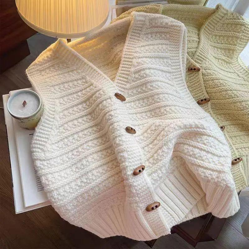 

Модный ретро жилет с вязаным узором «косичка», женский осенне-зимний, в японском стиле, многослойный, без рукавов, свитер, верхняя одежда, кардиган, майка S