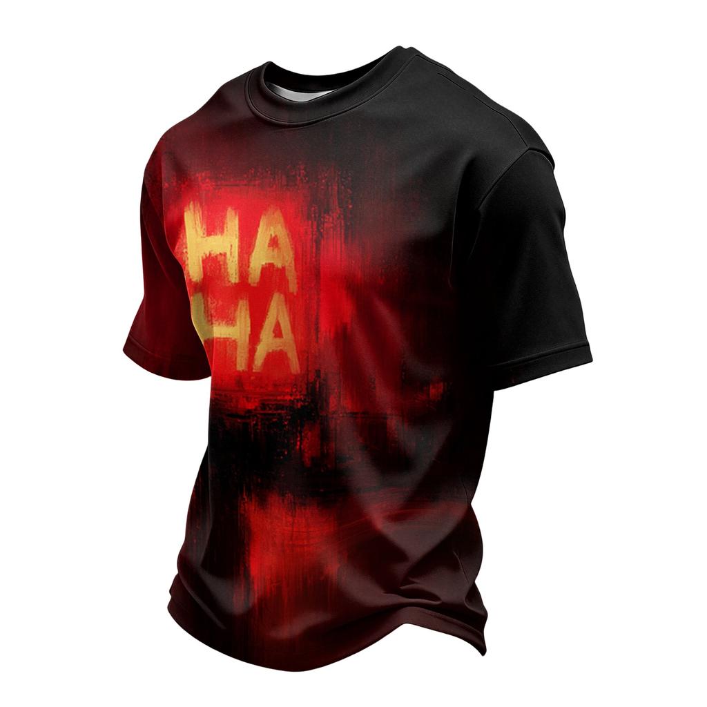 Men's Casual Crew Neck Lightweight Breathable Short Sleeve Top with Halloween Print Loose Fit Comfortable Design
