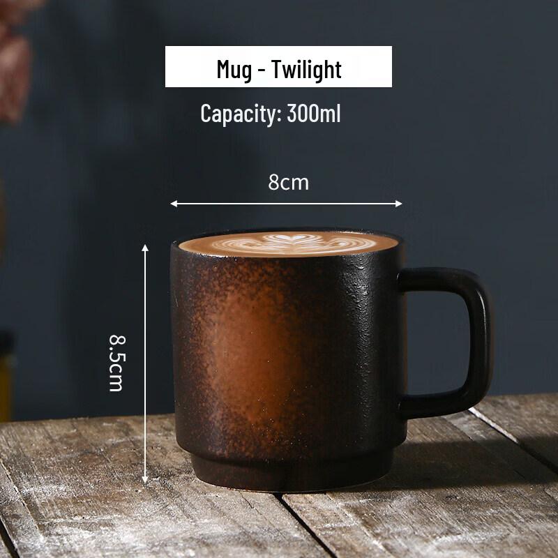 Qiwei Japanese Style Embossed Ceramic Latte Art Coffee Cup Set