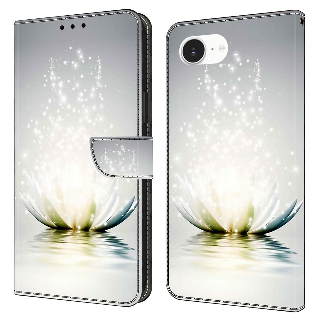 For iPhone 16e Case 3D Pattern PU Leather Wallet Phone Cover with Stand