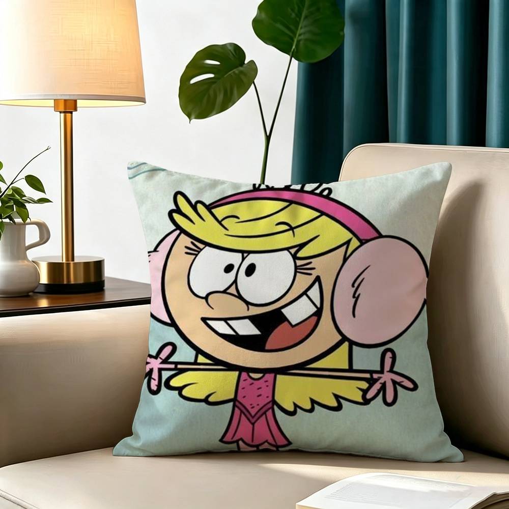 C-Cartoon The Loud House Square Double-Sided printed Pillow Case Bedroom Bedside Pillow Sofa Cushion Cover