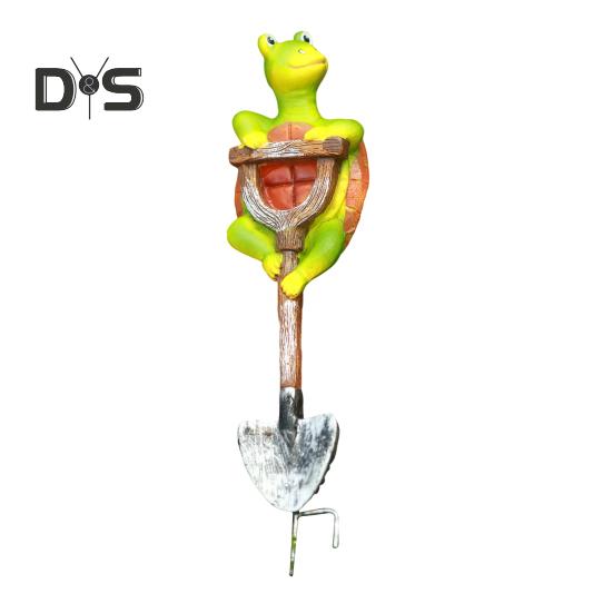 

Статуэтка для сада животных, лягушка, кролик, черепаха на лопате, украшение из смолы, цветочный горшок, вставка, фигурка животного для украшения бонсай, клумба для цветов на открытом воздухе Tortoise