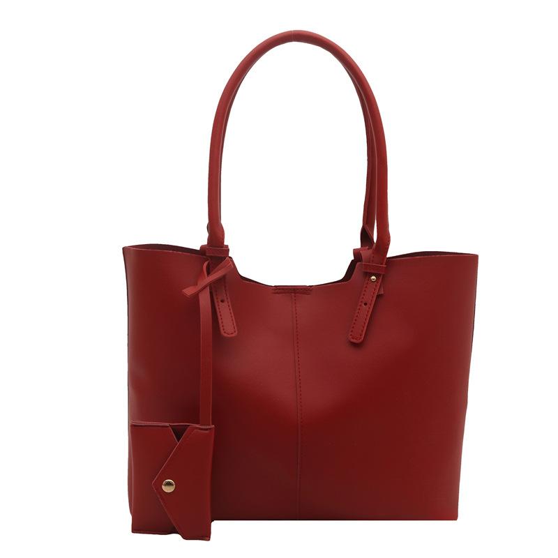 Large-capacity bag women's spring high-value new simple casual shoulder bag high-end texture tote bag