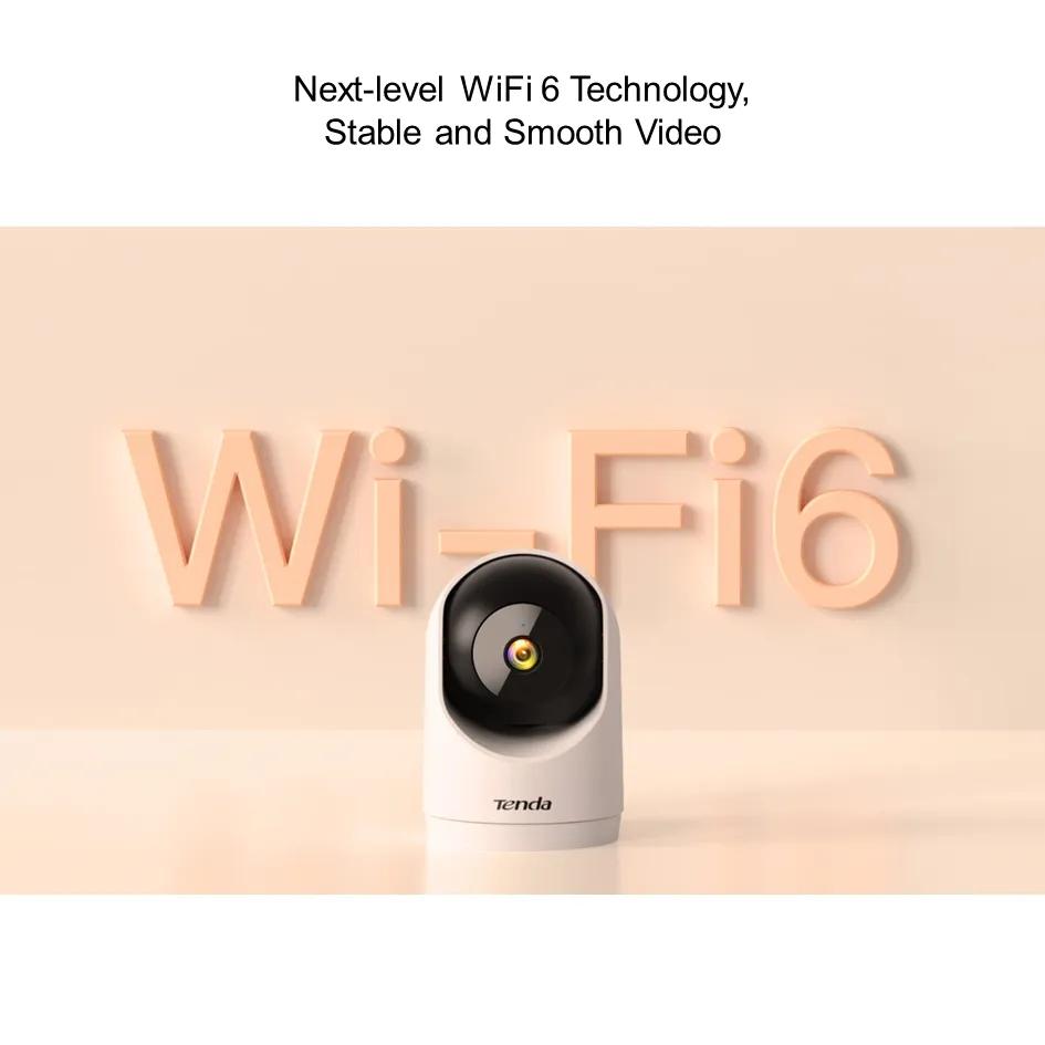 Tenda RP3 V3.0 3MP Security Pan/Tilt WiFi6 Two Way Audio Indoor Camera, 360° All-Round Vision, Baby Cameras for Home Security (with optional SD Card)