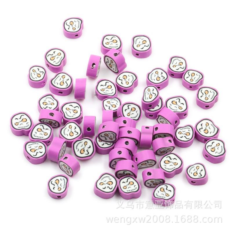 Halloween Polymer Clay Beads Spooky Skull Pumpkin Ghost Spacer DIY Jewelry Making 10mm 1000pcs