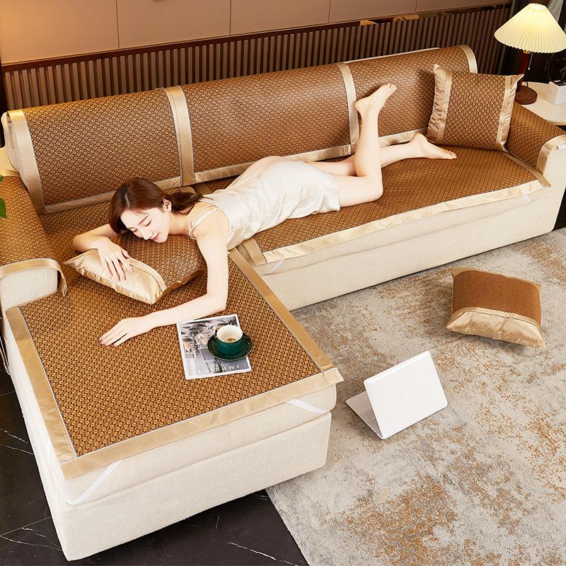 Cold Rattan Mat Sofa Cushion Summer Summer Non-Slip Mat Cool Cushion Seat Cushion Simple Modern Summer Sofa Cover