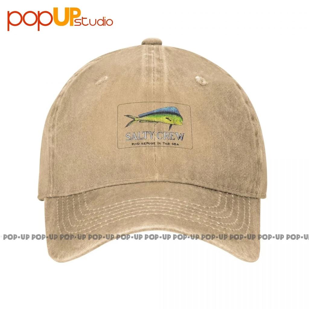 Salty Crew Fish Sail Dive P Washed Denim Baseball Cap Trucker Hats Unisex Best Seller