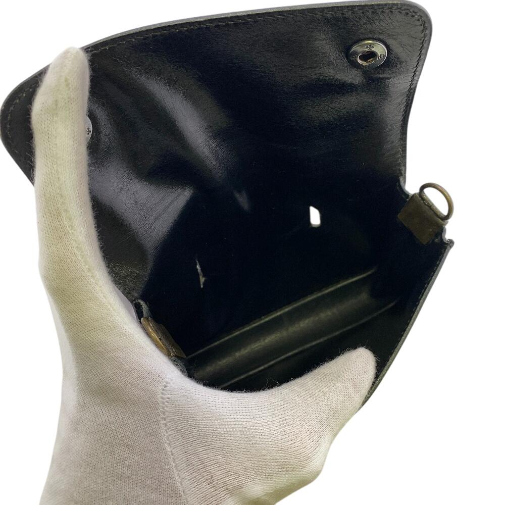HERMES body bag Sheep leather Pochette black Sheep leather unisex Used