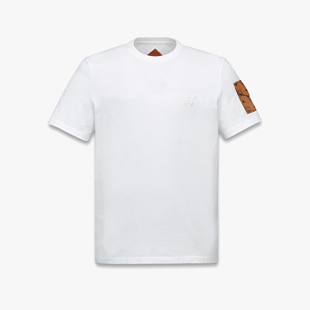 MCM Cotton Logo Pocket Sleeve T-Shirt Mhtgsmm10Wt