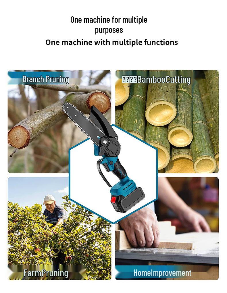 Rechargeable Brushless Mini Electric Chainsaw - Handheld Logging Saw for Outdoor Use