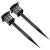 2Set LED Solar Lawn Light Waterproof Small House Shaped Stake Light Walkway Light White Light