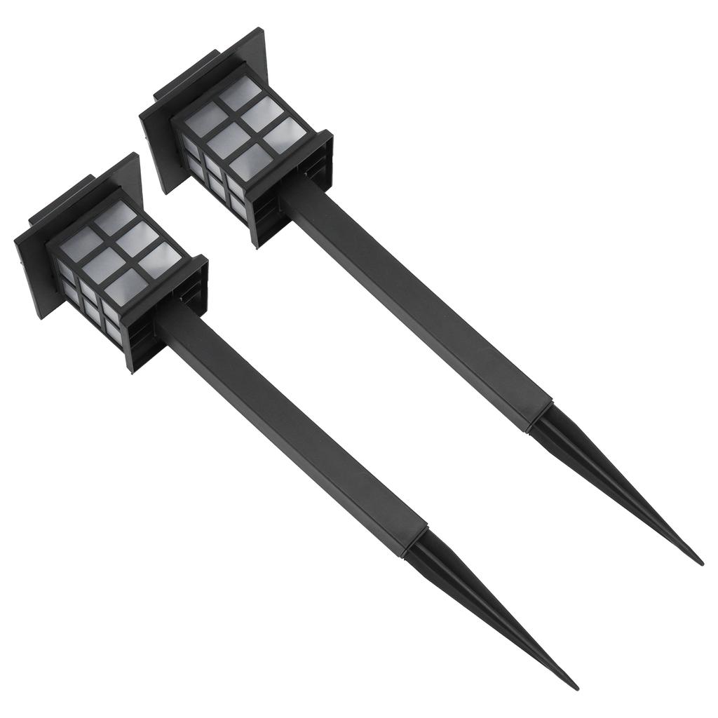 2Set LED Solar Lawn Light Waterproof Small House Shaped Stake Light Walkway Light White Light