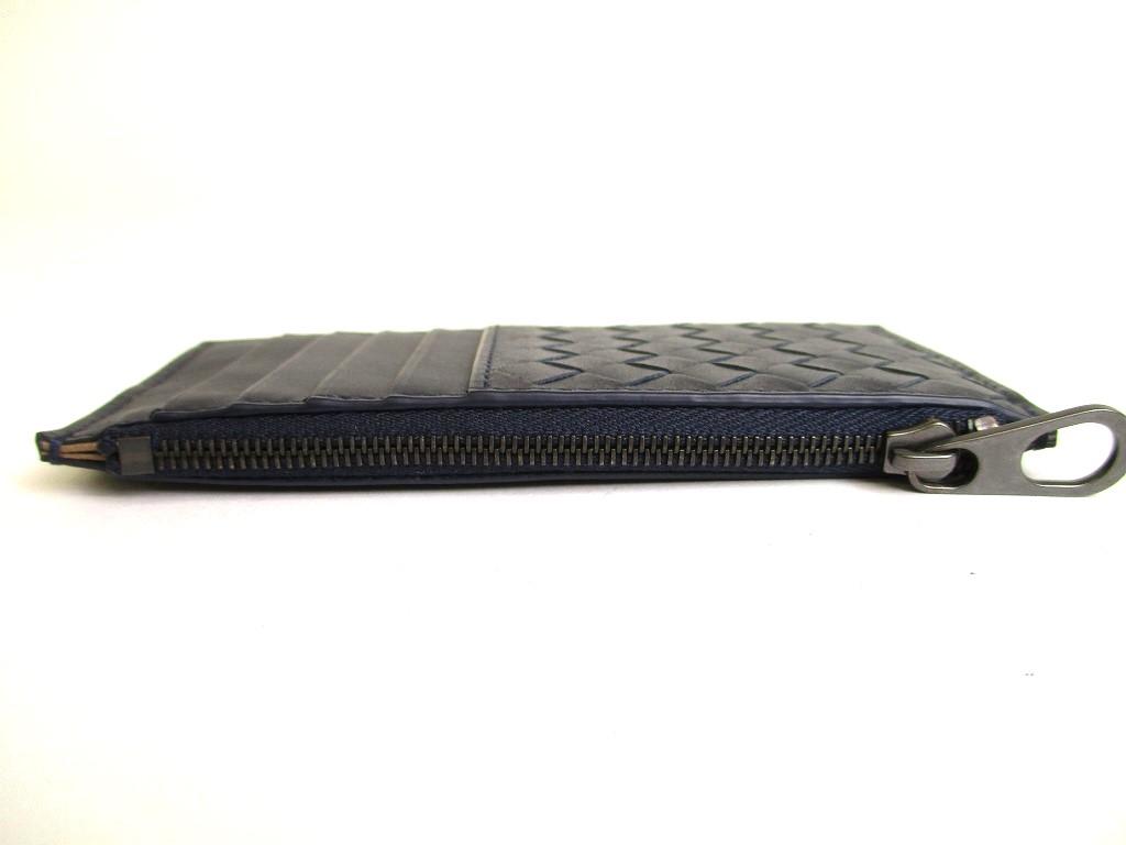 Authentic BOTTEGA VENETA Intrecciato Navy Blue Leather Coin Purse Card Holder #9705  Refurbished