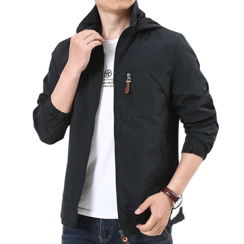 Spring and Autumn New Jacket Hooded Windbreaker Outdoor Loose Breathable Thin Casual Top Charge Jacket