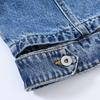 ZIMOXUAN Nuovo arrivo primavera e autunno da donna, giacca di jeans blu vintage a vita alta, elegante giacca corta da cowboy
