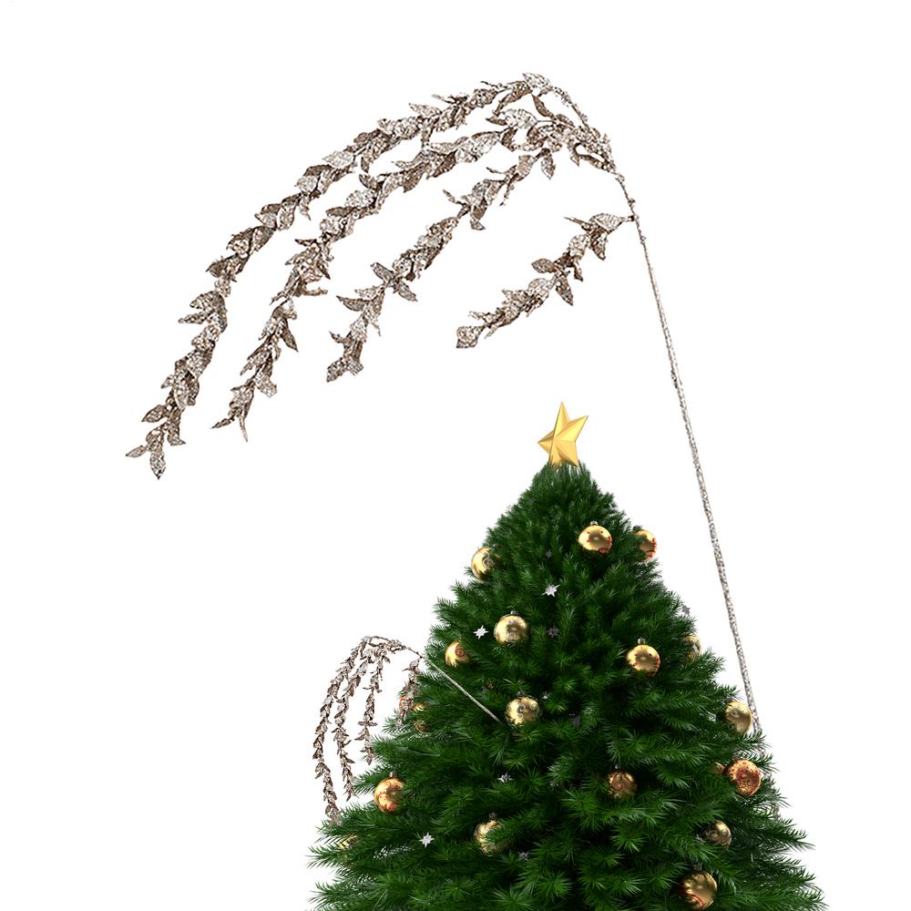 Christmas Tree Filler Stem Branches Glitter Garland Christmas Picks For Crafts For Indoor Holiday Winter Fall Mantle Outdoor