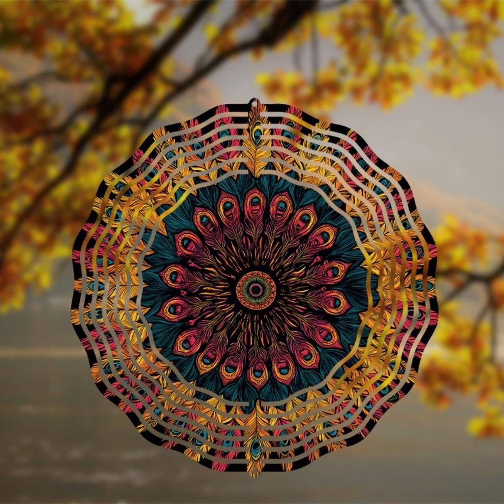10 Inch Wind Spinner Artistic Hanging Decor with 360 Rotating Hook for Balcony Garden Spring Summer Outdoor Decoration Creative Gift Idea