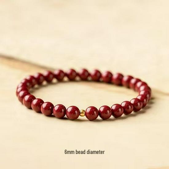 

Cinnabar and Purple Bead Single Circle Bracelet - Yearly Charm Accessory