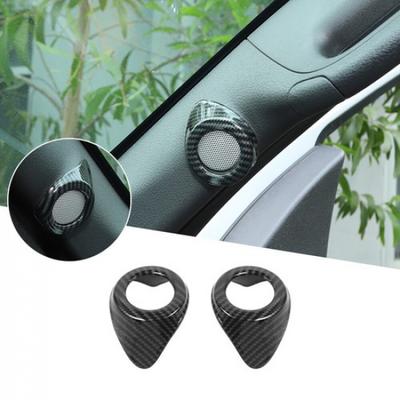 2pcs ABS Carbon Fiber A-Pillar Speaker Cover Trim Decor For Ford F150 2009-2014