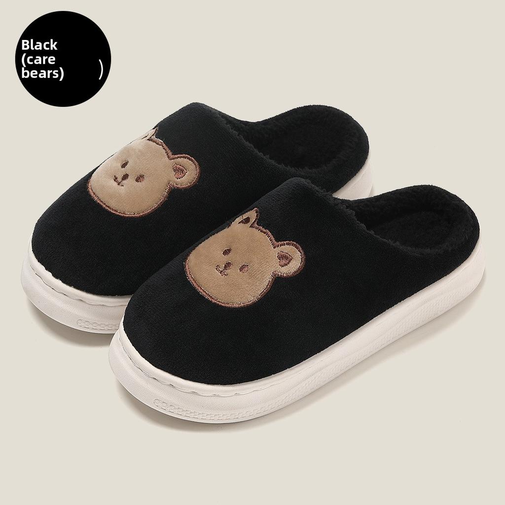 Home Furry Slippers for Women In Winter Cartoon Cute Fur Slippers for Men In Winter Home Furry Warm Cotton Slippers for Men