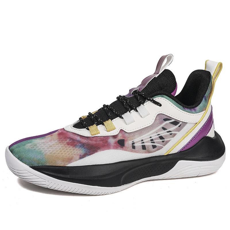 Guochao men's shoes spring fashion actual combat help basketball shoes light breathable student running sports tide shoes comfortable