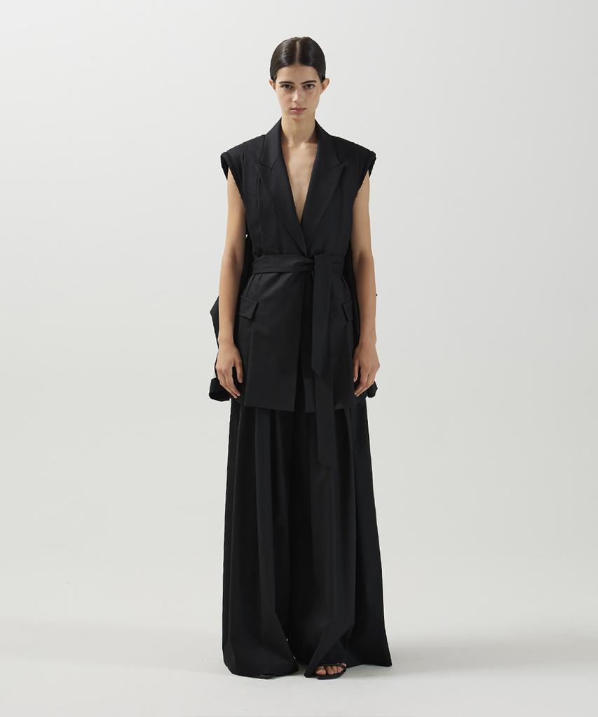 Meuameu Layered Pin Tuck Slacks