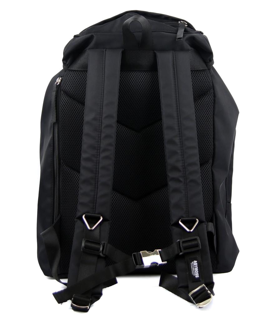 Bymoss Shiny 2-Pocket Nylon Backpack - Black