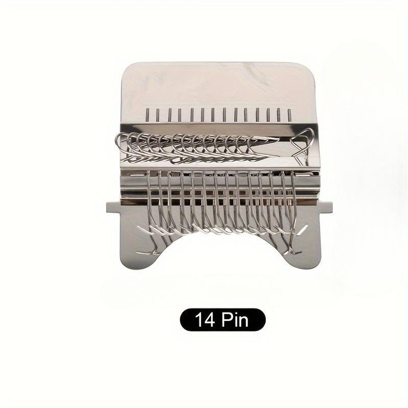

1Pc 14 Pin Compact Handheld Wood Loom Tapestry Weaving Tool - Creamy White Clothes & Jeans Repair Kit for Artisans