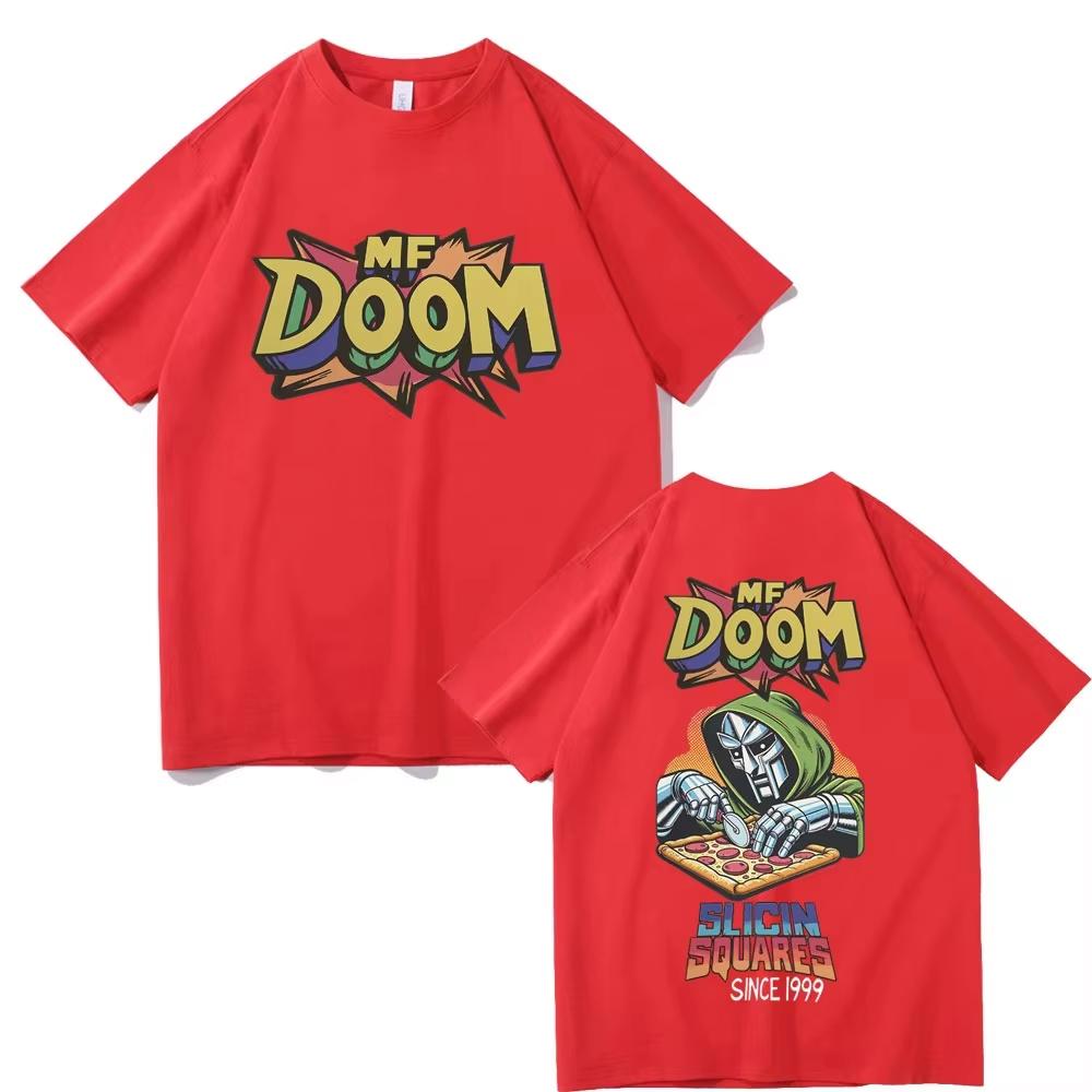 Rapper Mf Doom Slicin Squares Since 1999 Graphic Tshirt Mens Hip Hop pure Cotton Vintage Short Sleeve Top summer Streetwear