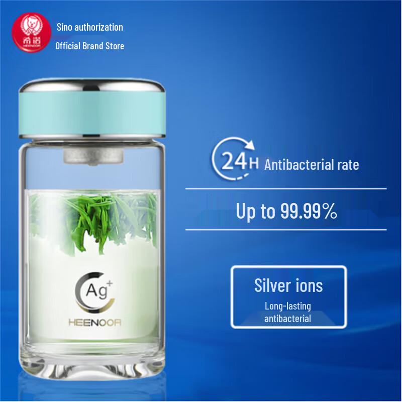 Heenoor Antibacterial Glass Tea Cup with Filter