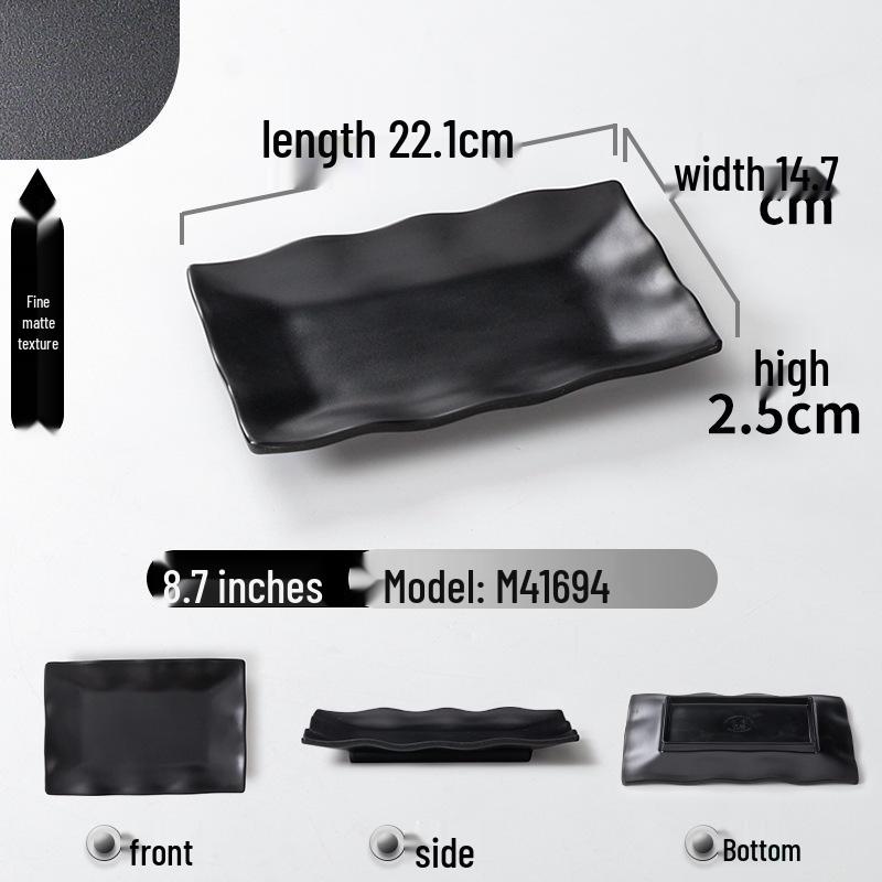 A5 Melamine Rectangular BBQ & Hot Pot Side Dish Plate