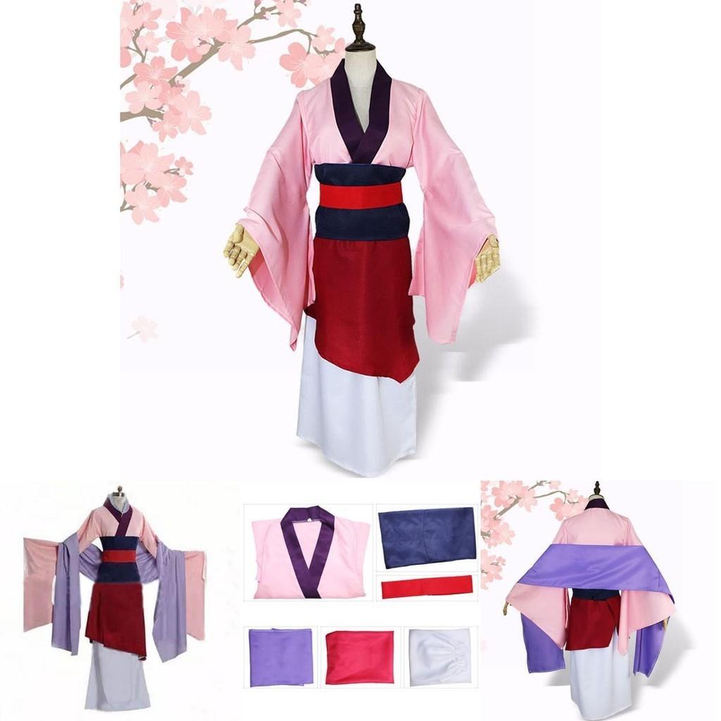 Luxurious Anime Mulan Traditional Kimono Dress Party Cosplay Costume For Women