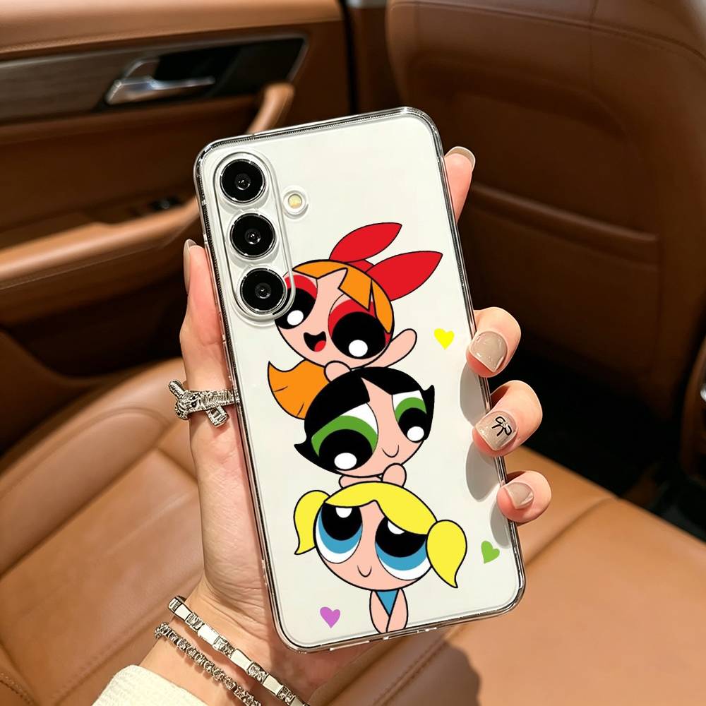 Cute The P-Powerpuff-es Cartoon Girls Clear Phone Case for Samsung Galaxy A71, A70, A52, A51, A40, A30