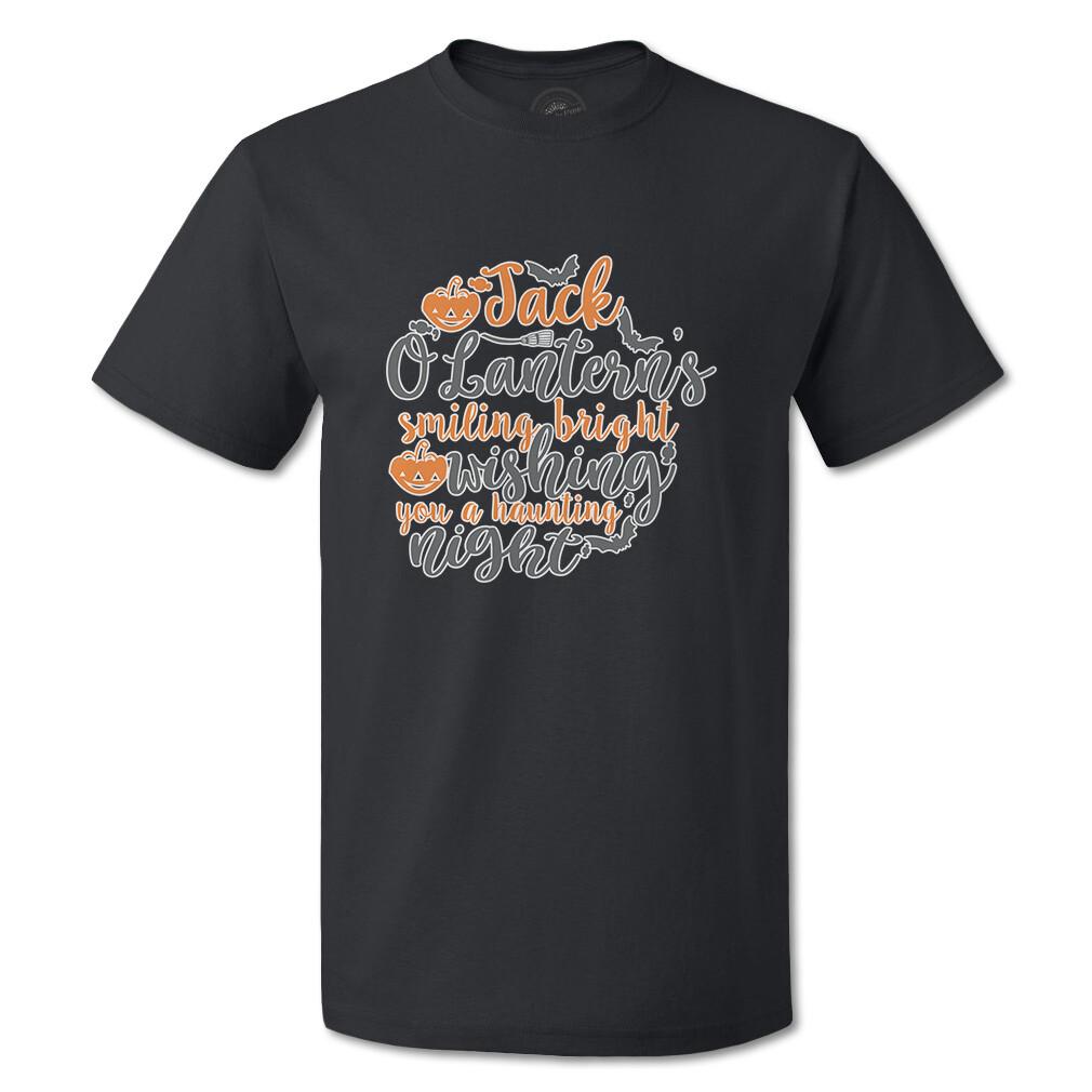 Funny Graphic T Shirts Jack O Lanterns Smiling Bright Wishing You Haunting Night XXXL