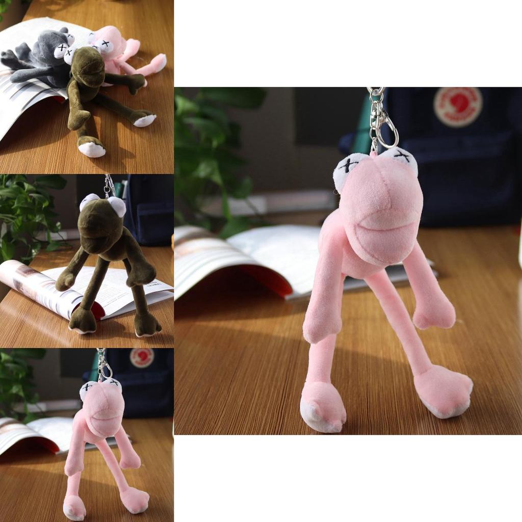Plush Long Legged Frog Toy Keychain With Pp Cotton Filling For Kids And Collectors