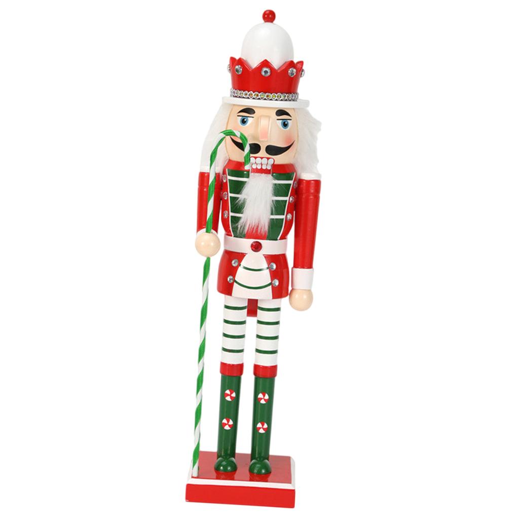 Nutcracker Figurine with Candy Ribbon Scepter Unique 50CM Nutcracker Decorative Figure with Candy Motif for Office Homes