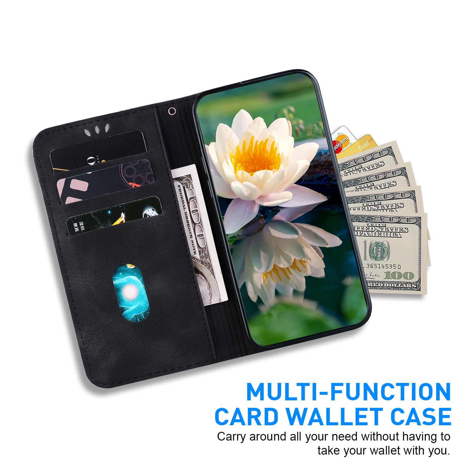 

PU Leather Phone Cover for Samsung Galaxy S24 FE Phone Stand Case Imprinted Lotus Pattern Wallet Shell Green