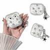 Srebrne Gwiazdki Etui na Słuchawki z Zawieszką Miękka Osłona dla Airpods 4/3/2/1/pro3/pro2/pro