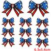 10pcs Wholesale Cartoon Full Embroidered Star Bow Iron On Patches For Clothing Diy American Flag Elements Cartoon Sew Applique 