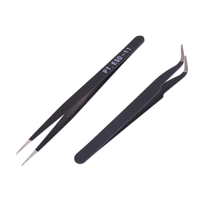 6Pcs Anti-Static Esd Tweezers Repair Tool Precision Curved Straight Tweezers