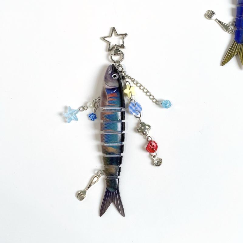 Exquisite Handmade Fish Keychain For Fishing Enthusiasts Souvenir Gifts Bag Pendant Decoration Jewelry Accessories