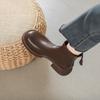 Single boots Martin boots women's 2025 new popular spring and autumn platform short boots leather boots Chelsea British style women's shoes