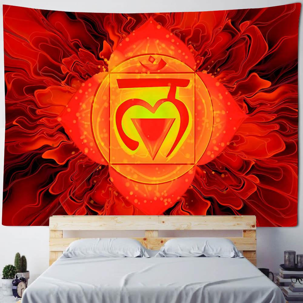 Meditation Chakra Tapestry Wall Hanging Home Decoration Yoga Mat Bed Sheet Mandala Beach Towel Aesthetic Art Decoration