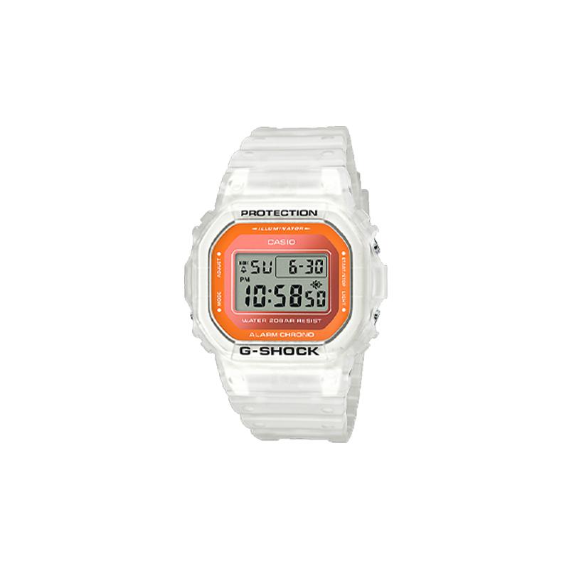 Casio Serie G-SQUAD G-SHOCK Ice Tough Serie Ice Tough Reloj Luminoso LED Caja de Reloj Cuadrada Pequeña Translúcida Movimiento de Cuarzo Correa de Resina DW-5600LS-7A