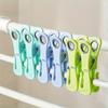 6 Windproof Clothespins, Heavy-Duty Plastic with Vibrant Colors. Strong Grip for Outdoor Drying, Towel Hold